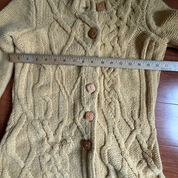 Anthropologie Far Away From Close Cable Knit Wool Sweater Cardigan Duster Small - Picture 7 of 7